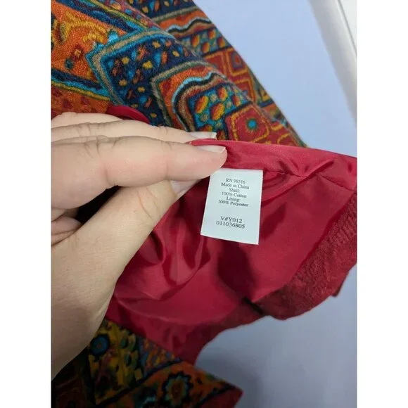 Coldwater Creek Womens Multicolor Geometric Pattern Blazer Jacket W18 Southwest - Picture 9 of 16